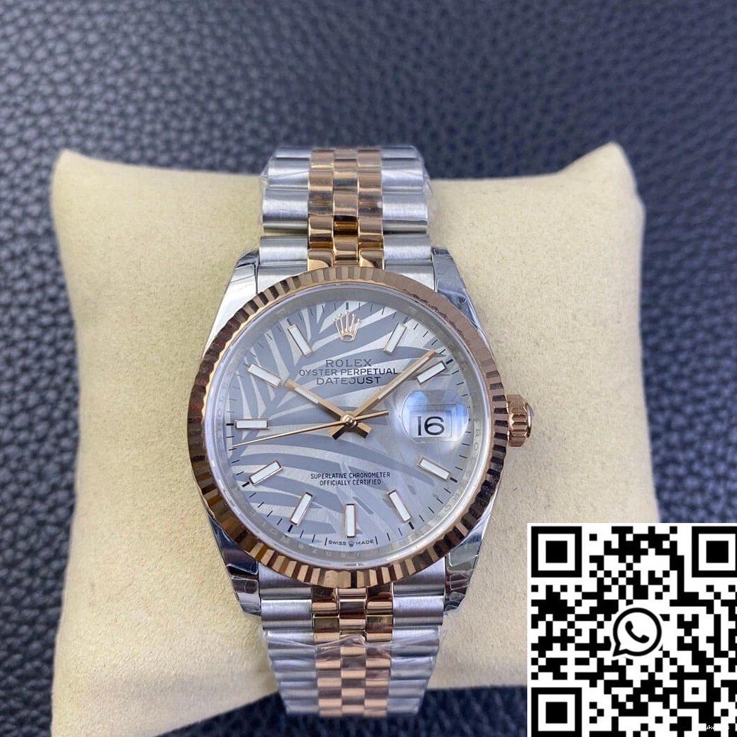 Pattern Rolex Factory EW Datejust Silver M126231-0031 Palm Dial Leaf 0112